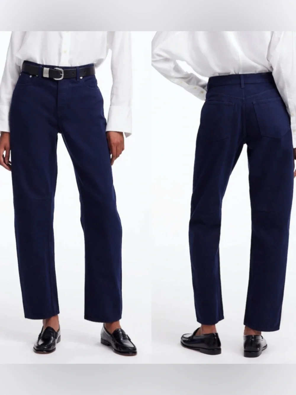 NWT Madewell The Darted Barrel-Leg Jean in Garment-Dyed Denim Juniper Berry - Picture 2 of 8